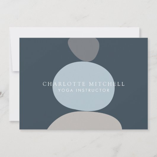 Carte De Correspondance Stones Zen Abstraites modernes Logo Bleu (Devant)