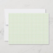 Carte De Correspondance Strawberry Green Gingham Border Personalized (Dos)