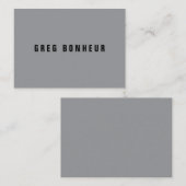 Carte De Correspondance Style moderne Nom de recherche | Gris et noir (Devant / Derrière)