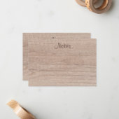 Carte De Correspondance Style naturel en bois clallié Script élégant (Devant/Arrière en situation)