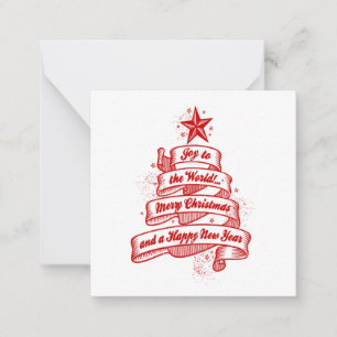Carte De Correspondance Style Rétro Noël Fête Joie Rouge Blanc Personnalis