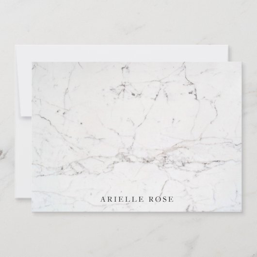Carte De Correspondance Stylish White Marble (Devant)