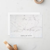 Carte De Correspondance Stylish White Marble (Devant/Arrière en situation)
