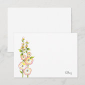 Carte De Correspondance Stylo et aquarelle Hollyhocks (Devant / Derrière)