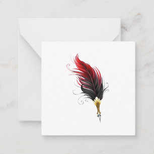 Carte De Correspondance Stylo rouge en plumes avec nib or