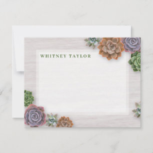 Carte De Correspondance Succulents rustiques