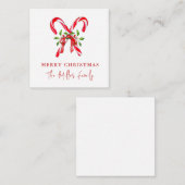 Carte De Correspondance Sucre de canne aquarelle Noël (Devant / Derrière)