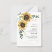 Carte De Correspondance Sunflower Eucalyptus Budget Floral Mariage (Devant)