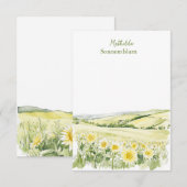 Carte De Correspondance Sunflower Fields Landscape (Devant / Derrière)