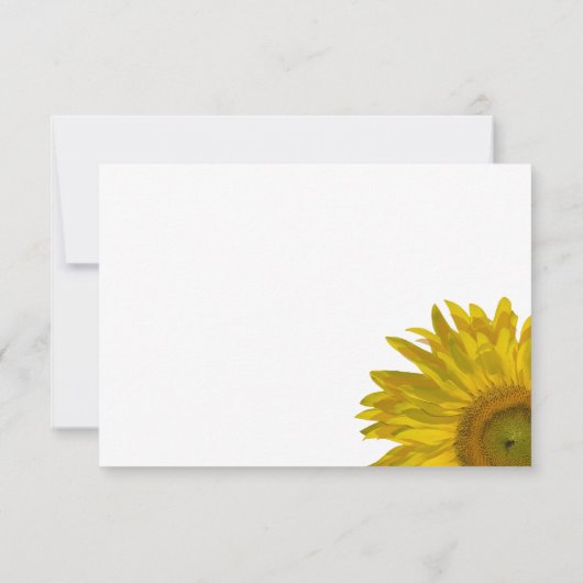 Carte De Correspondance Sunflower Mariage Flat Merci Notes (Dos)