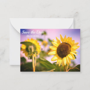 Carte De Correspondance Sunflower Photo botanique Enregistrer la date Anni