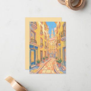 Carte De Correspondance Sunny European Street Architecture confortable Art