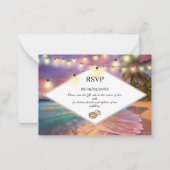 Carte De Correspondance Sunset Tropical Beach QR Code RSVP Mariage (Devant)