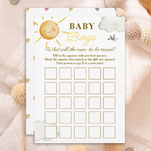 Carte De Correspondance Sunshine Boho Sun Sexe Bingo Card pour bébé neutre