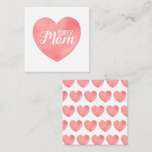 Carte De Correspondance Super Maman texte dans le coeur rose, la conceptio