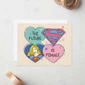 Carte De Correspondance Supergirl hors de ce monde Retro Graphisme (Devant/Arrière en situation)