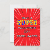 Carte De Correspondance Superhero Valentine’s Day Card (Devant)