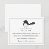 Carte De Correspondance Sweet Bird - Merci funéraire simple et élégant (Devant / Derrière)