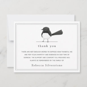 Carte De Correspondance Sweet Bird - Merci funéraire simple et élégant