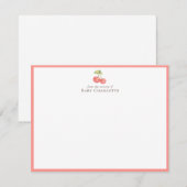 Carte De Correspondance Sweet Cherry Nursery Flat Note Card (Devant / Derrière)