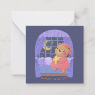 Carte De Correspondance Sweet Dreams : Teddy Bear Illustration