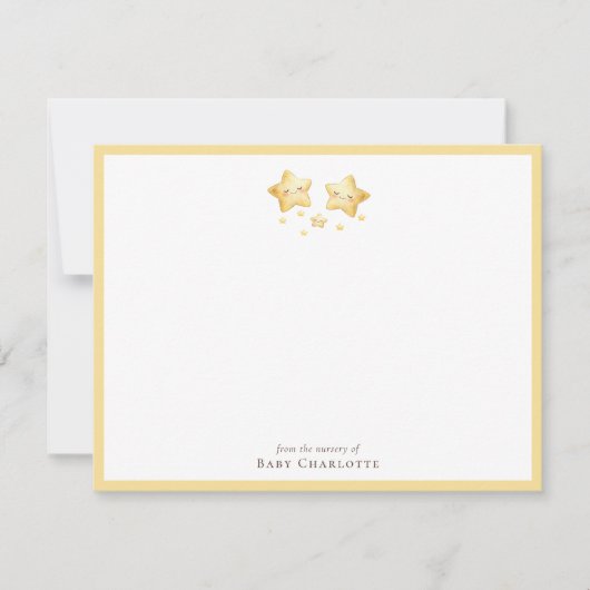 Carte De Correspondance Sweet Golden Stars Nursery Note Card. Personalized (Devant)