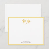 Carte De Correspondance Sweet Golden Stars Nursery Note Card. Personalized (Devant / Derrière)