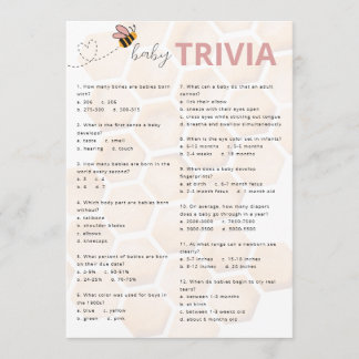 Carte De Correspondance Sweet Little Honey Baby Shower Baby Trivia