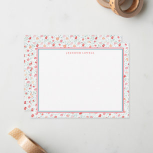 Carte De Correspondance Sweet Pink Ditsy Floral Personal Stationery