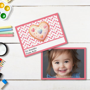 Carte De Correspondance Sweet Pink Hearts Photo Salle de classe Saint-Vale