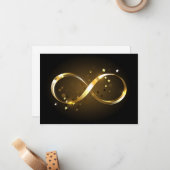 Carte De Correspondance Symbole d'infini doré (Devant/Arrière en situation)