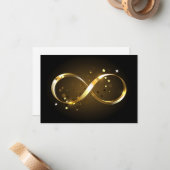 Carte De Correspondance Symbole d'infini doré (Devant/Arrière en situation)