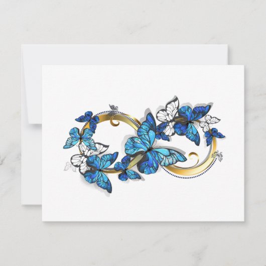 Carte De Correspondance Symbole infini de papillons Morpho bleus (Devant)