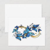 Carte De Correspondance Symbole infini de papillons Morpho bleus (Devant / Derrière)