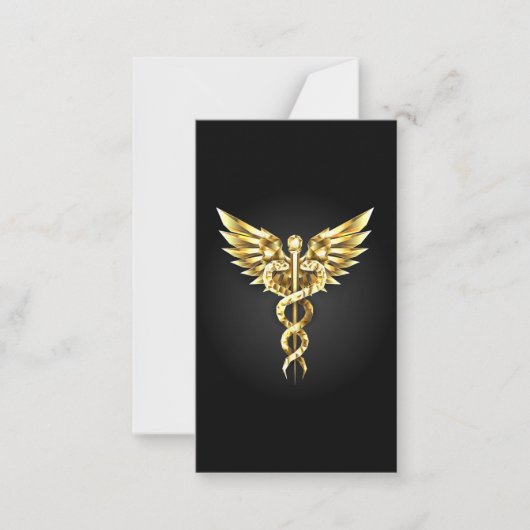 Carte De Correspondance Symbole Polygonal Or Caduceus (Devant)