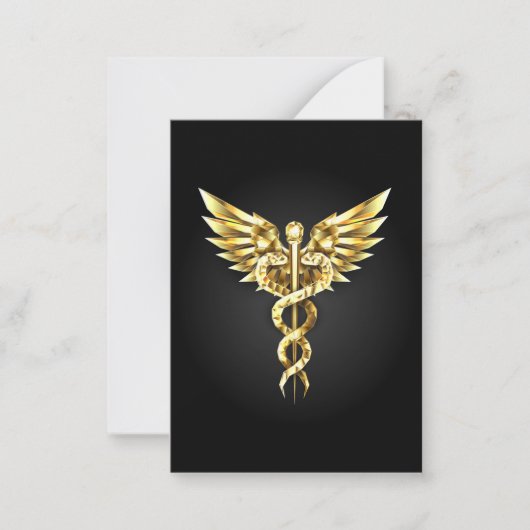 Carte De Correspondance Symbole Polygonal Or Caduceus (Devant)