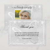 Carte De Correspondance Sympathy argent papillon photo merci (Devant / Derrière)