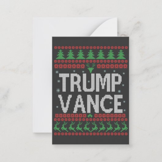 Carte De Correspondance T-shirt de Noël laid Trump Vance Républicain Xmas (Devant)
