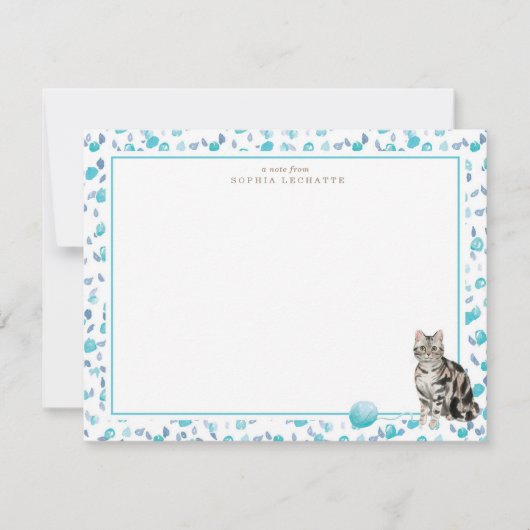 Carte De Correspondance Tabby Gris Chat Papeterie personnalisée (Devant)
