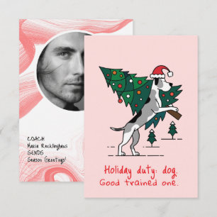 Carte De Correspondance Tâche des Fêtes de Noël : chien. Version Grand Dan