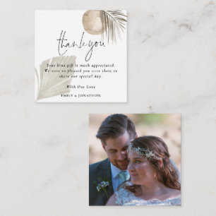 Carte De Correspondance Taille mini Boho Pampas Mariage photo Merci