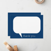Carte De Correspondance Talk Bubble Merci Notes (Devant/Arrière en situation)