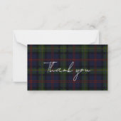 Carte De Correspondance Tartan Clan Malcolm Rustique Merci (Devant)