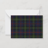 Carte De Correspondance Tartan Clan Malcolm Rustique Merci (Dos)