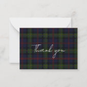 Carte De Correspondance Tartan Clan Malcolm Rustique Merci (Devant)