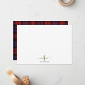 Carte De Correspondance Tartan rustique sur mesure (Devant/Arrière en situation)
