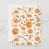 Carte De Correspondance Tarte à la citrouille Automne Thanksgiving (Dos)
