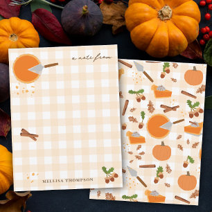 Carte De Correspondance Tarte à la citrouille Automne Thanksgiving 