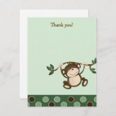 Carte De Correspondance {TBA} MONKEY PLAY Monkeys Flat Merci note (Devant / Derrière)