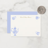 Carte De Correspondance Tea Party Chinoiseries Lace Script Fête des mariée (Devant/Arrière en situation)